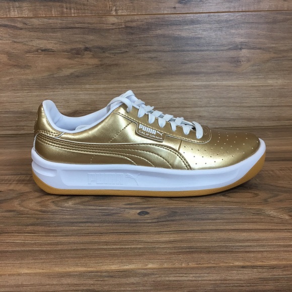 Puma California Exotic Metallic Gold Sneaker Shoe - Picture 4 of 5